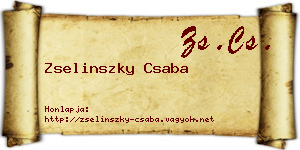 Zselinszky Csaba névjegykártya