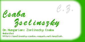 csaba zselinszky business card